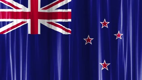 Realistic New Zealand Flag Waving Seamless Loop Animation