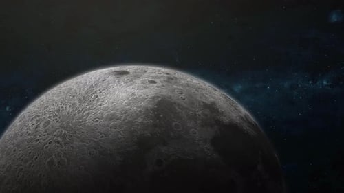3d Moon Rotated On Space