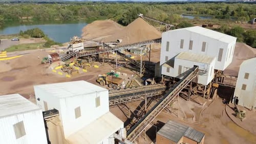 Aerial View of an Industrial Sand Quarry