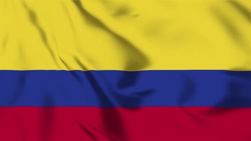 Realistic Waving Flag of Colombia Animation