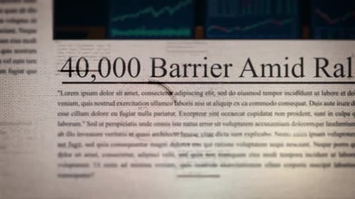 Dow Breaks 40,000 Barrier Amid Rally Newspaper Style Headline Titles