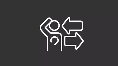 Ícone de linha branca de dilema animado