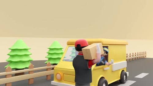 Animación 3D de paquetería
