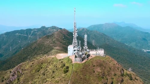 Breathtaking And Bird’s Eye View Of Antenna On The Hill