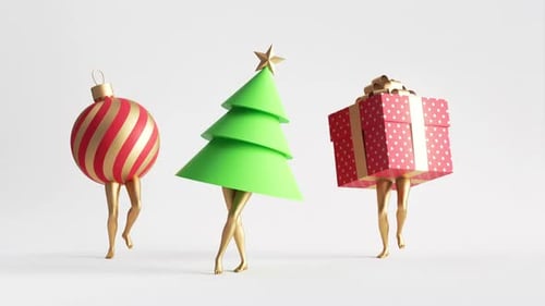 animation en boucle fluide de personnages de Noël dansants