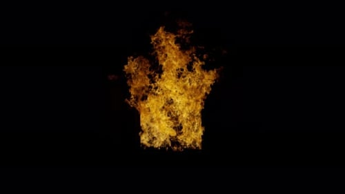 Burn Sammlung: Eine 4k-Aufnahme von Feuer, das aus einer Fensterfront auf schwarzem Hintergrund in 4K bei 120f ragt