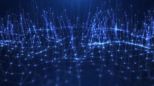 Futuristic Blue Glowing Data Network Abstract Background Loop