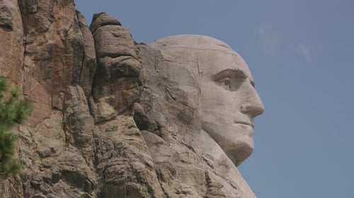 Close Up of George Washington at Mount Rushmore National Memorial, South Dakota Abraham