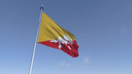 Fond de mouvement cinématographique 4K d'animation agitant le drapeau du Bhoutan