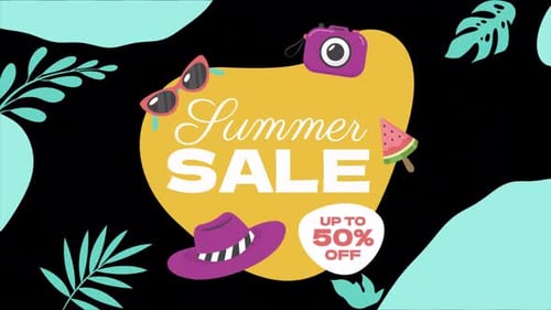 Animated Flat Design Summer Sale Promotion