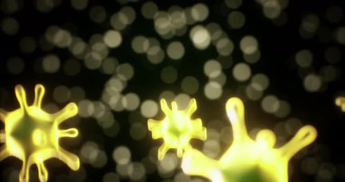 Abstract Glowing Biological Cells Floating Animation