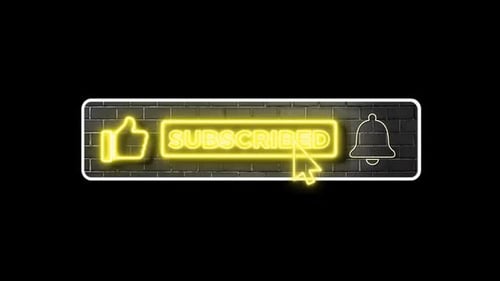 Botón de suscripción de YouTube amarillo neón
