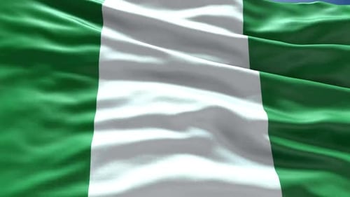 Realistic Fabric Waving Nigeria Flag Loop