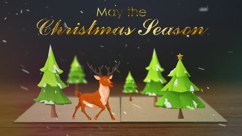 Animated Christmas Pop-Up Card with Festive Characters and Messages