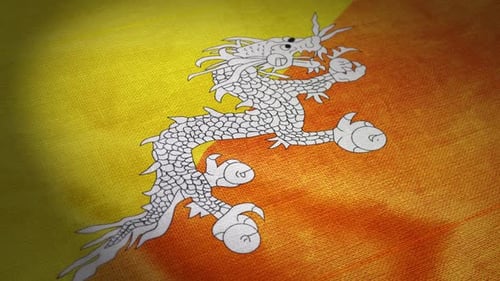 Drapeau réaliste du Bhoutan