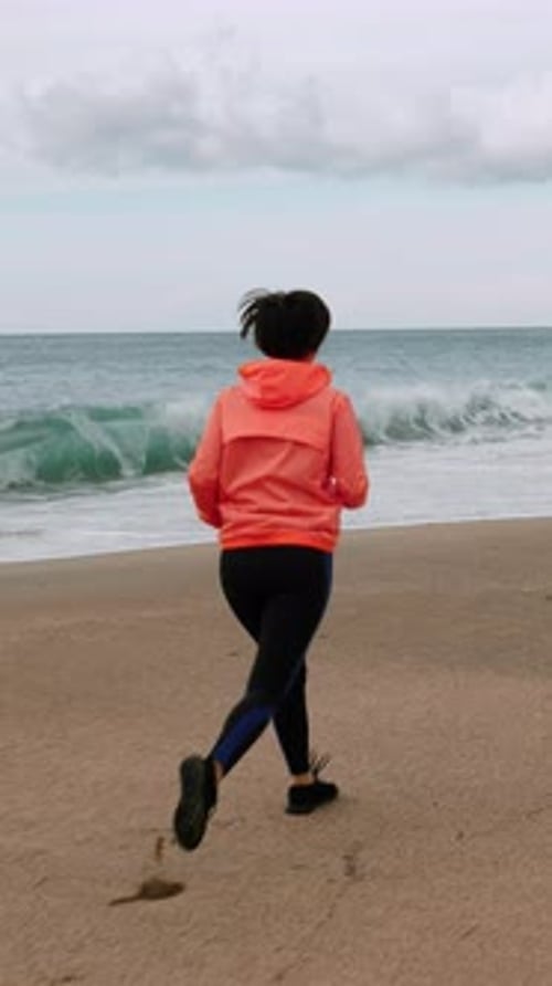 Running on the beach