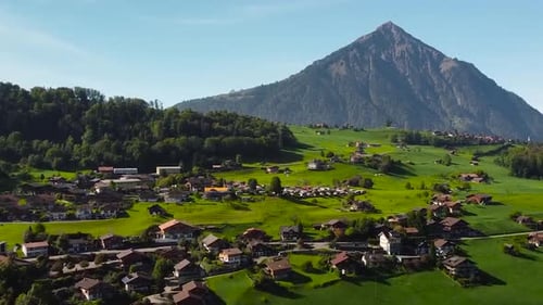 Rural Mountain Village in Europe. Summer Afternoon 4K