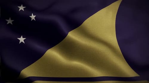 Tokelau Flag Waving Loop with Realistic Fabric Detail