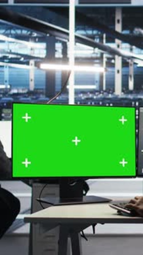 Programador de Hub de Servidor de Vídeo Vertical usando o software Node Tree em PC com tela isolada