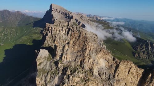 Breathtaking Aerial View of the Rugged Ridge with Towering and Vertical Walls