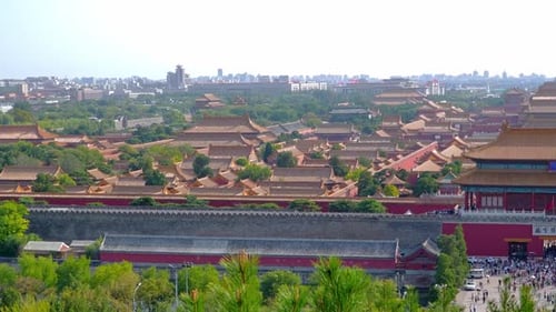Aerial View of Forbidden City Imperial Palace with Traditional