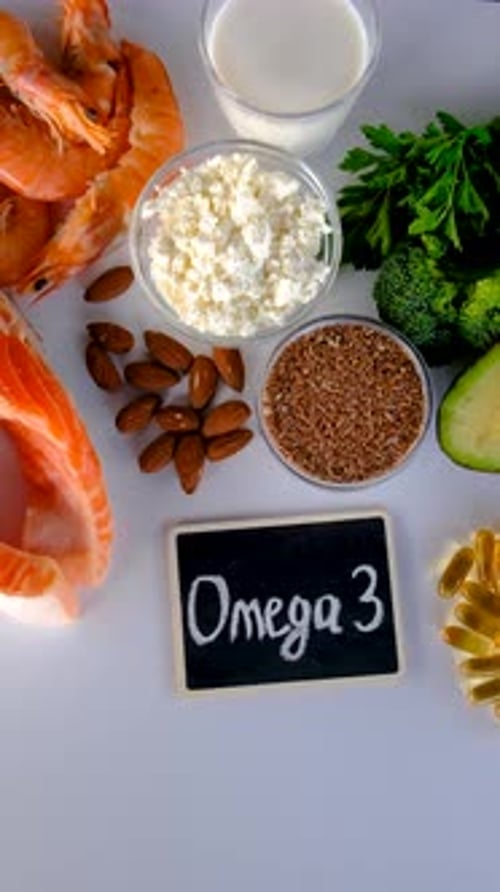 Foods Containing Vitamin D and Omega 3 Selective Focus Food