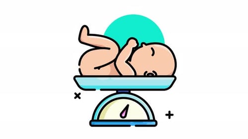 Animated Baby Weighing Scale Health Icon