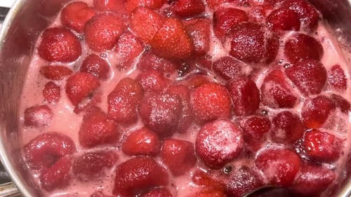 Simmering Strawberries for Delicious Homemade Jam