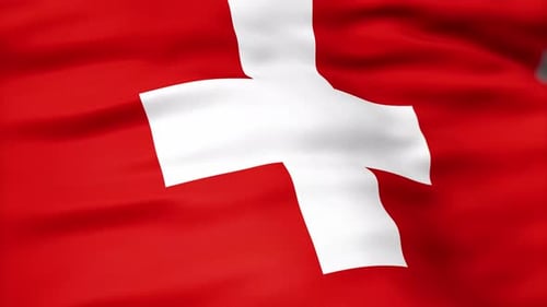 Realistic Waving Switzerland Flag Loop Animation