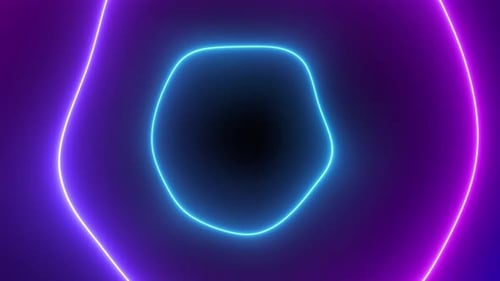 Neon Pulse Wave Lines on a Black Background