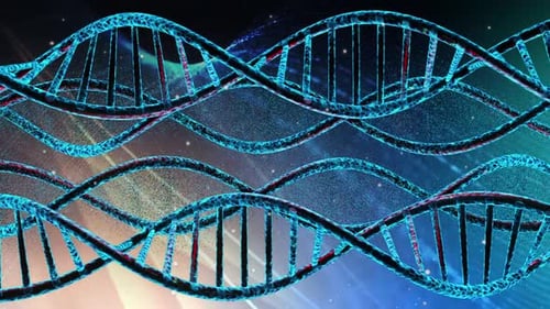 Futuristic Glowing DNA Helix Scientific Animation