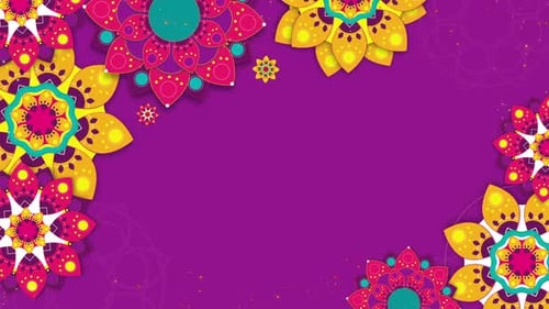 Vibrant Festive Mandala Floral Pattern Background Animation