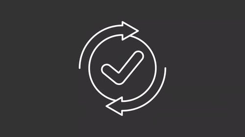 Animated Circular Refresh Icon with Checkmark Confirmation