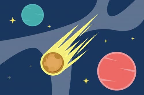 comet around planet animation backgrounds video
