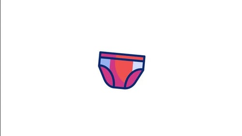 Animated Flat Design Underwear Icon Bouncing Loop