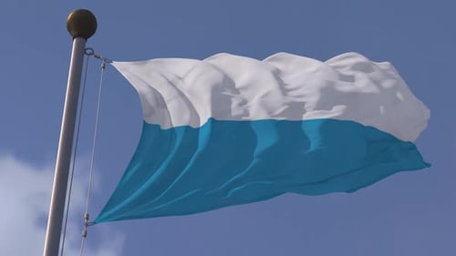 Two-Tone White and Blue Flag Waving Animation