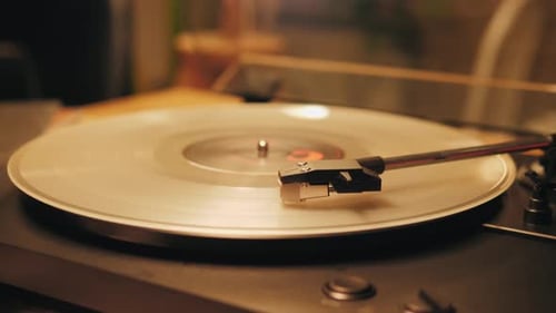 Vinyl Record Spinning on a Turntable