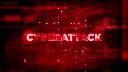 Cyberattack Glitch Text Reveal for Digital Security Warning