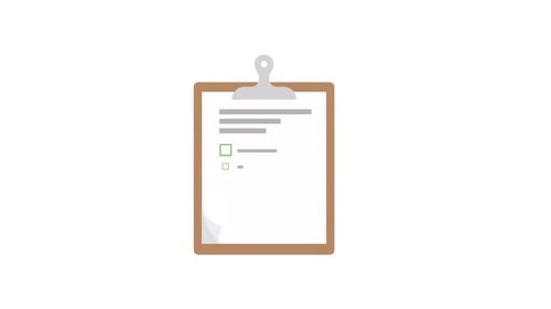 Animated Flat Design Clipboard Completing a Checklist