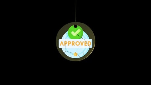 Flat Design Approved Stamp Reveal Animation