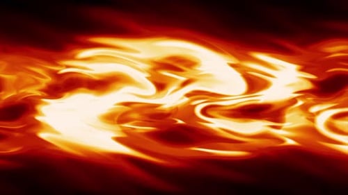 3d animation of glowing fiery radiation. Motion. Wavy streams of thermal radiation.