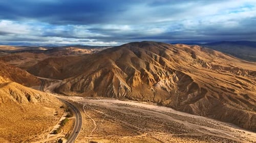 Desert Mountain Road Aerial Landscape