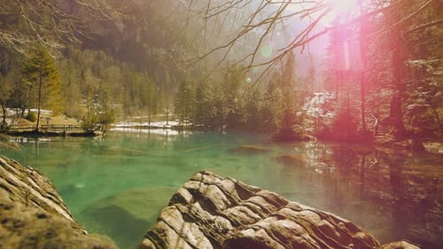 Beautiful Peaceful Relaxing Colorful Lake Pond Nature Landscape Scenery