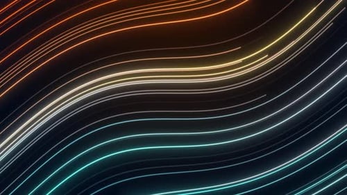 Abstract Neon Flowing Lines Looping Background Animation
