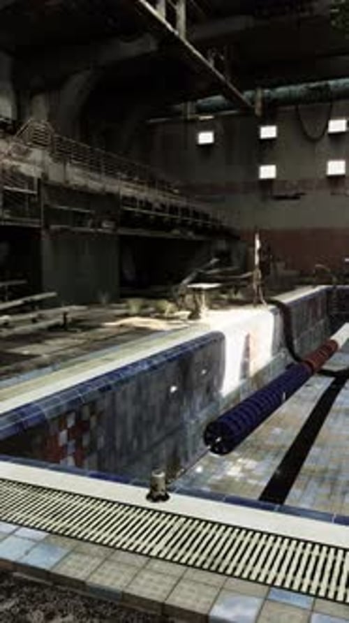 Abandoned Swimming Pool in Large Building