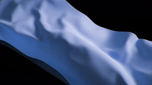 Moving Blue Fabric Material Texture Wave on Black Motion Design of Wavy Canvas Rough Coarse Linen