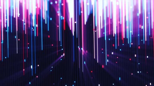 Glowing Neon Digital Lines Data Stream Background Loop