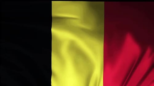 Realistic Waving Belgium Flag Seamless Loop