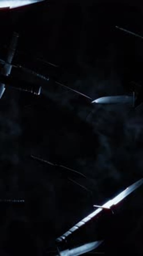 Dynamic Falling Knives Dark Vertical Loop Background