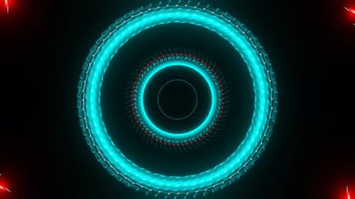 Glänzender Hintergrund für Propellermechanismus, Vj Loop, Rot und Cyan, 4K